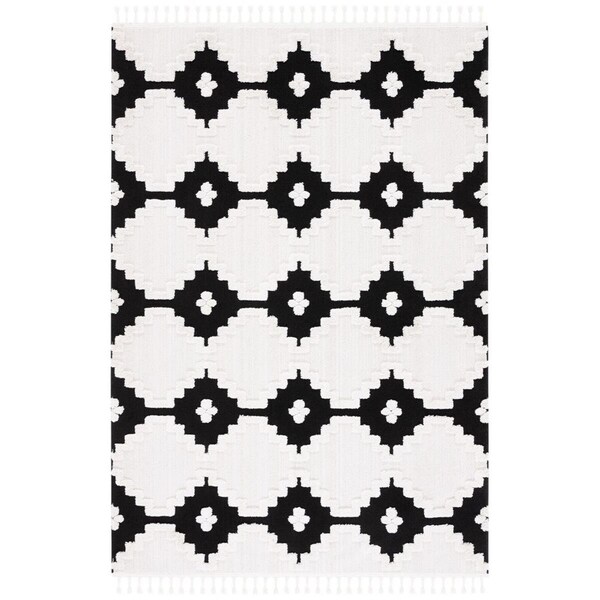 Safavieh 9 x 12 ft. Marrakesh Global Rectangle Power Loomed Rug Ivory & Anthracite MRK532A-9 - main